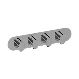 Graff G-8058H-LM45E0-T M-Series Round 4-Hole Trim Plate with Phase Handles - Horizontal Installation