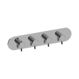 Graff G-8058H-LM46E0-T M-Series Round 4-Hole Trim Plate with Terra Handles - Horizontal Installation