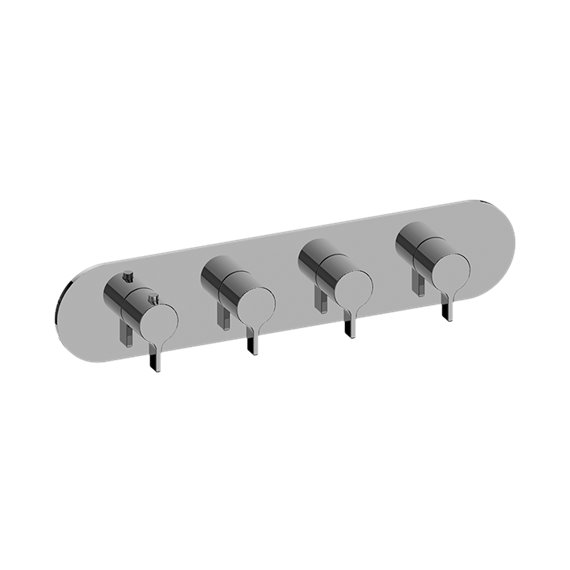 Graff G-8058H-LM46E0-T M-Series Round 4-Hole Trim Plate with Terra Handles - Horizontal Installation