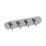 Graff G-8058H-LM46E0-T M-Series Round 4-Hole Trim Plate with Terra Handles - Horizontal Installation