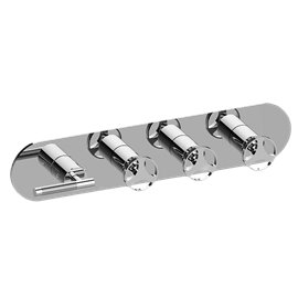 Graff G-8058H-LM57C19-T M-Series Round 4-Hole Trim Plate with Harley Handles - Horizontal Installation