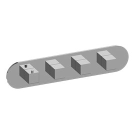 Graff G-8058H-SH0-T M-Series Round 4-Hole Trim Plate with Square Handles - Horizontal Installation