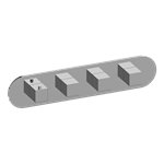 Graff G-8058H-SH0-T M-Series Round 4-Hole Trim Plate with Square Handles - Horizontal Installation