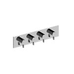 Graff G-8059H-LM46E0-T M-Series Square 4-Hole Trim Plate with Terra Handles - Horizontal Installation