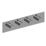 Graff G-8059H-RH0-T M-Series Square 4-Hole Trim Plate with Round Handles - Horizontal Installation