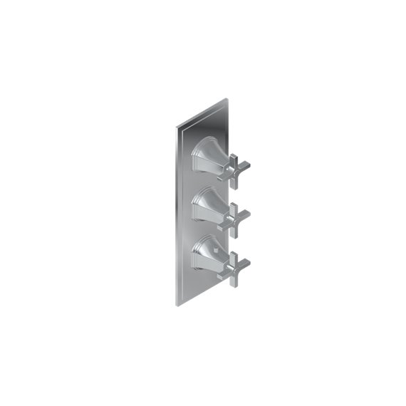 Graff G-8078-C15E0-T M-Series Finezza UNO 3-Hole Trim Plate with Cross Handles - Vertical Installation