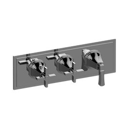 Graff G-8078H-2C1L-T M-Series Finezza UNO 3-Hole Trim Plate with Finezza Handles - Horizontal Installation