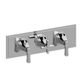 Graff G-8078H-2L1C-T M-Series Finezza UNO 3-Hole Trim Plate with Finezza Handles - Horizontal Installation