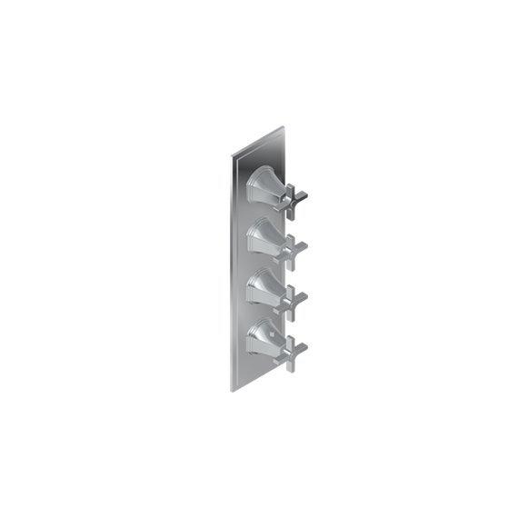 Graff G-8079-C15E0-T M-Series Finezza UNO 4-Hole Trim Plate with Cross Handles - Vertical Installation