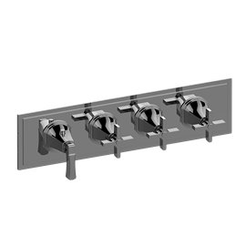 Graff G-8079H-1L3C-T M-Series Finezza UNO 4-Hole Trim Plate with Finezza Handles - Horizontal Installation