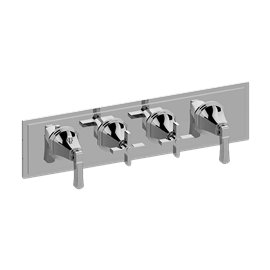 Graff G-8079H-2L2C-T M-Series Finezza UNO 4-Hole Trim Plate with Finezza Handles - Horizontal Installation