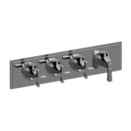 Graff G-8079H-3C1L-T M-Series Finezza UNO 4-Hole Trim Plate with Finezza Handles - Horizontal Installation