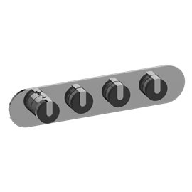 Graff G-8084H-T M-Series Round 4-Hole Trim Plate with MOD+ Handles - Horizontal Installation