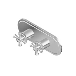 Graff G-8086H-C3E0-T M-Series Transitional 2-Hole Trim Plate with Cross Handles - Horizontal Installation