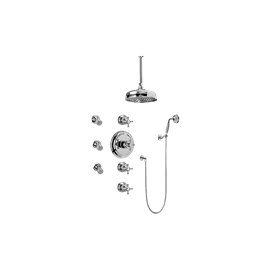 Graff GA1.221B-C2S Adley Thermostatic Set with Body Sprays and Handshower - Rough and Trim