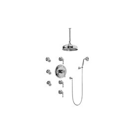 Graff GA1.221B-LM15S Adley Thermostatic Set with Body Sprays and Handshower - Rough and Trim