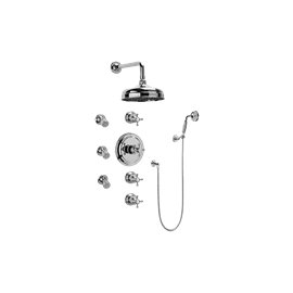 Graff GA1.222B-C2S-T Adley Thermostatic Set with Body Sprays and Handshower - Trim Only