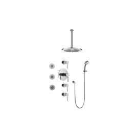 Graff GB1.131A-LM37S Contemporary Square Thermostatic Set with Body Sprays and Handshower - Rough and Trim