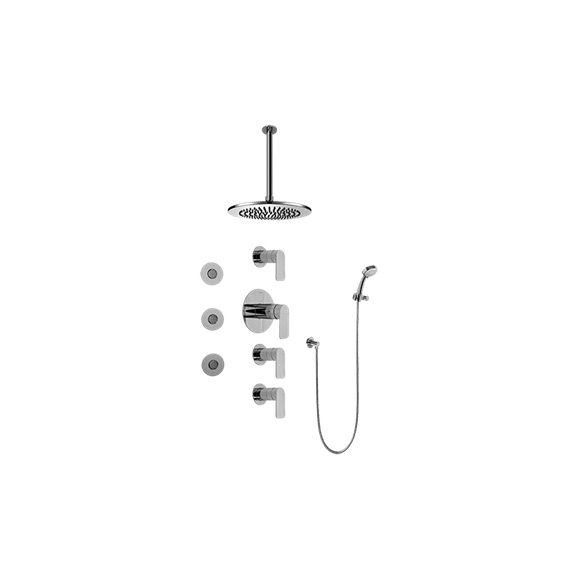 Graff GB1.131A-LM42S-T Contemporary Square Thermostatic Set with Body Sprays and Handshower - Trim Only