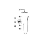 Graff GB1.132A-LM37S-T Contemporary Square Thermostatic Set with Body Sprays and Handshower - Trim Only