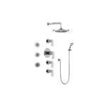 Graff GB1.132A-LM42S Contemporary Square Thermostatic Set with Body Sprays and Handshower - Rough and Trim