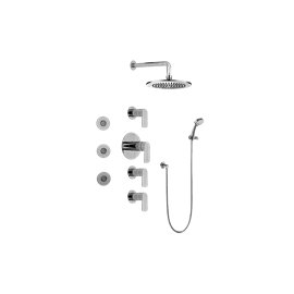 Graff GB1.132A-LM42S-T Contemporary Square Thermostatic Set with Body Sprays and Handshower - Trim Only