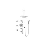 Graff GB1.231A-LM37S Contemporary Square Thermostatic Set with Body Sprays and Handshower - Trim Only