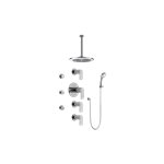 Graff GB1.231A-LM42S Contemporary Square Thermostatic Set with Body Sprays and Handshower - Trim Only