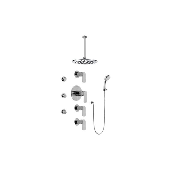 Graff GB1.231A-LM42S-T Contemporary Square Thermostatic Set with Body Sprays and Handshower - Trim Only