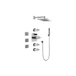 Graff GC1.122A-C14S Contemporary Square Thermostatic Set with Body Sprays and Handshower - Rough and Trim