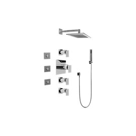 Graff GC1.122A-LM31S Contemporary Square Thermostatic Set with Body Sprays and Handshower - Rough and Trim