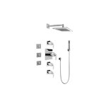 Graff GC1.122A-LM40S Contemporary Square Thermostatic Set with Body Sprays and Handshower - Rough and Trim