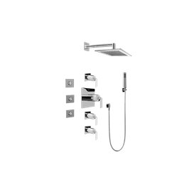 Graff GC1.122A-LM40S-T Contemporary Square Thermostatic Set with Body Sprays and Handshower - Trim Only