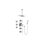 Graff GC1.131A-LM38S Contemporary Square Thermostatic Set with Body Sprays and Handshower - Rough and Trim