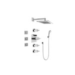 Graff GC1.132A-C14S-T Contemporary Square Thermostatic Set with Body Sprays and Handshower - Trim Only