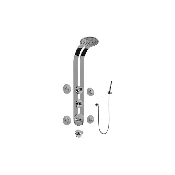 Graff GD1.120A-LM37S Round Thermostatic Ski Shower Set with Body Sprays and Handspray - Rough and Trim