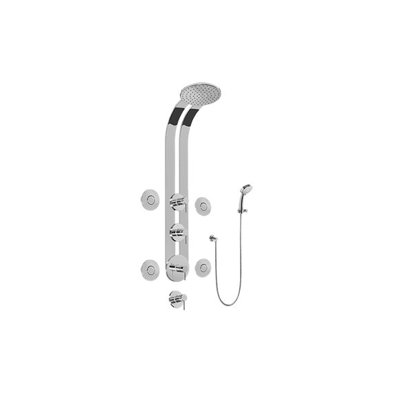 Graff GD1.130A-LM37S Round Thermostatic Ski Shower Set with Body Sprays and Handspray - Rough and Trim