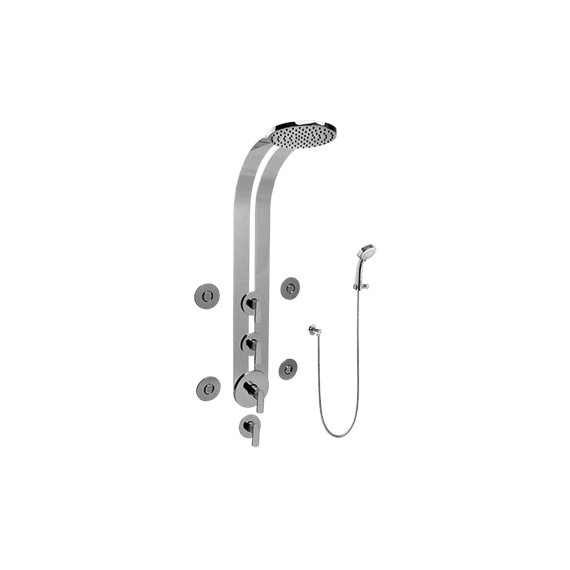 Graff GD1.130A-LM42S Round Thermostatic Ski Shower Set with Body Sprays and Handspray - Rough and Trim