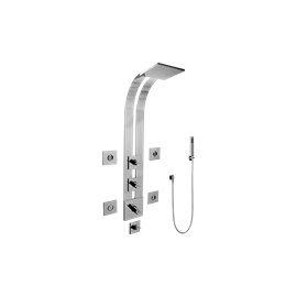 Graff GE1.120A-C14S Square Thermostatic Ski Shower Set with Body Sprays and Handshowers - Trim and Rough