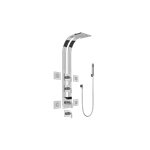 Graff GE1.120A-LM40S Square Thermostatic Ski Shower Set with Body Sprays and Handshowers - Trim and Rough