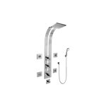 Graff GE1.130A-C9S Square Thermostatic Ski Shower Set with Body Sprays and Handshowers - Rough and Trim