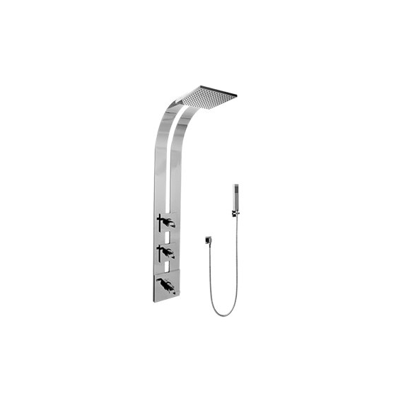 Graff GE2.020A-C9S Square Thermostatic Ski Shower Set with Handshowers - Trim and Rough