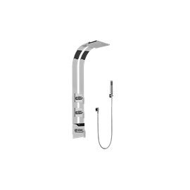 Graff GE2.020A-LM40S Square Thermostatic Ski Shower Set with Handshowers - Trim and Rough