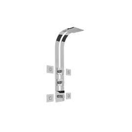 Graff GE3.100A-LM38S Square Thermostatic Ski Shower Set with Body Sprays - Rough and Trim