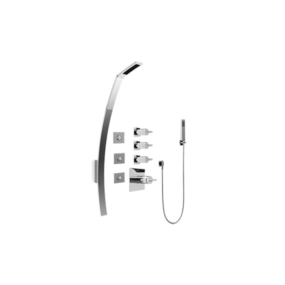 Graff GF1.120A-C14S Luna Thermostatic Shower Set with Body Sprays and Handshower - Rough and Trim