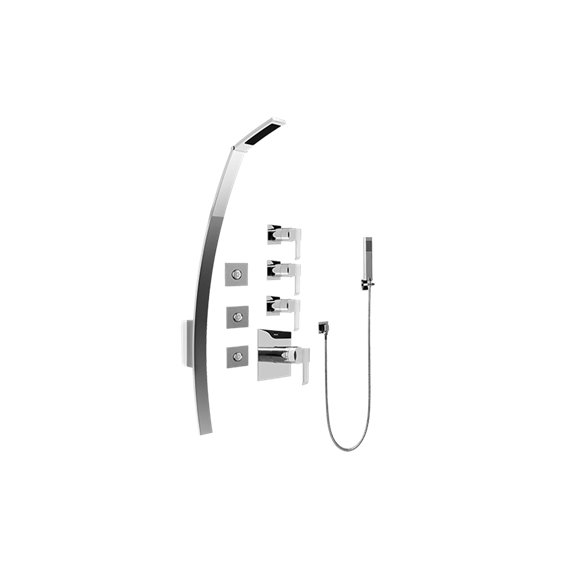 Graff GF1.120A-LM38S-T Luna Thermostatic Shower Set with Body Sprays and Handshower - Trim Only