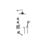 Graff GP3.M22SH-LM47E0 M-Series Thermostatic Shower System Tub and Shower with Handshower - Rough and Trim 