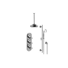 Graff GS3.011WB-C3E0 M-Series Thermostatic Shower System - Shower with Handshower - Rough and Trim 