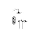 Graff GT2.022WD-LM48C16 M-Series Thermostatic Shower System - Shower with Handshower - Rough and Trim 