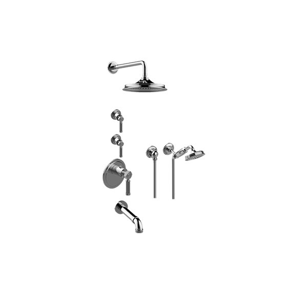 Graff GT3.N22SH-LM56E0 M-Series Thermostatic Shower System - Tub and Shower with Handshower - Rough and Trim 